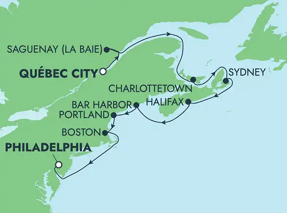Carte de la croisière